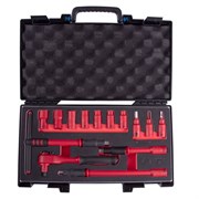 Набор торцевых диэлектрических головок с принадлежностями 3/8", шестигранные, 10-19 мм, 14 предметов KING TONY 35VE01MRV TONY