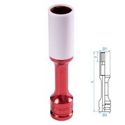 Головка торцевая ударная глубокая 1/2", 21 мм, тонкостенная, пластиковая защита KING TONY 495521MX TONY