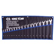 Набор комбинированных ключей, 6-24 мм, чехол из теторона, 18 предметов KING TONY 12D18MRN TONY