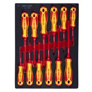 Набор отверток диэлектрических, ложемент, 12 предметов KING TONY 9-30612MRV TONY