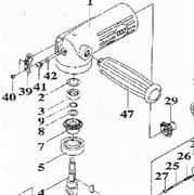 Ремкомплект для шлифмашины пневматической (УШМ) QB-135, комплект конических шестерней (включая 7,29) MIGHTY SEVEN QB-135T01 SEVEN