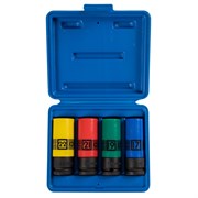 Набор глубоких ударных торцевых головок 1/2", шестигранные, 17, 19, 21, 22 мм KING TONY 44904MP02 TONY