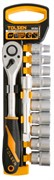 Набор торцевых головок с трещоткой 1/2", 10-22 мм, 12 предметов TOLSEN TT15152 TT15152