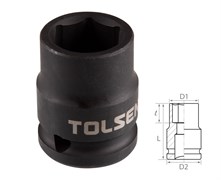 Головка торцевая ударная шестигранная 1/2", 19 мм TOLSEN TT18219 TT18219