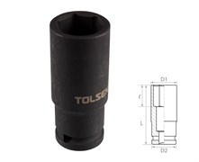 Головка торцевая ударная глубокая шестигранная 1/2", 24 мм TOLSEN TT18274 TT18274