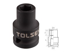 Головка торцевая ударная шестигранная 1/2", 10 мм TOLSEN TT18210 TT18210
