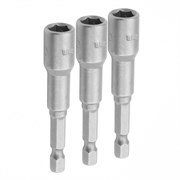 Набор головок для шуруповерта шестигранных 1/4", 10 мм, 65 мм, магнитных, 3 предмета TOLSEN TT77845 TT77845