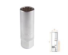 Головка свечная двенадцатигранная 3/8", 18 мм, резиновый фиксатор AFFIX AF00232018 AF00232018