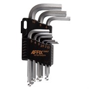 Набор Г-образных шестигранников 1,5-10 мм, с шаровым окончанием, 9 предметов AFFIX AF06100209 AF06100209