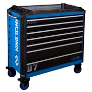 Тележка инструментальная, 7 выдвижных ящиков, "SQUAD", широкая KING TONY 87SQ33-7B-BK TONY