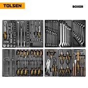 Набор инструментов "BOXER" для тележки, 12 ложементов, 157 предметов TOLSEN TT85415-157 TT85415-157