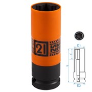 Головка для секретных болтов Hyundai, KIA ударная 1/2", 21 мм KING TONY 9BW4502 TONY