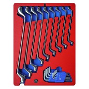 Набор накидных ключей и Torx L-образных, ложемент, 18 предметов МАСТАК 5-23118 5-23118