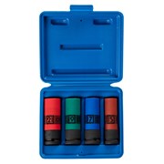 Набор глубоких ударных торцевых головок 1/2", шестигранные, 15, 17, 19, 21 мм KING TONY 44904MP01 TONY