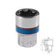 Головка торцевая TORX Plus 1/2", EP28, L = 45 мм KING TONY 433E28M TONY