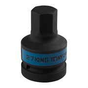 Насадка (бита) ударная торцевая 1", HEX, 27 мм, L = 80 мм KING TONY 801527M TONY