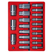 Набор глубоких торцевых головок 1/2", шестигранные, 8-36 мм, ложемент, 21 предмет МАСТАК 5-014021 5-014021