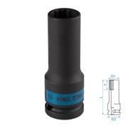 Головка торцевая ударная глубокая двенадцатигранная 1/2", 16 мм KING TONY 443016M TONY