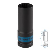 Головка торцевая ударная глубокая двенадцатигранная 1/2", 18 мм KING TONY 443018M TONY
