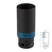 Головка торцевая ударная глубокая двенадцатигранная 1/2", 24 мм KING TONY 443024M TONY
