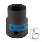Головка торцевая ударная двенадцатигранная 1/2", 16 мм KING TONY 453016M TONY