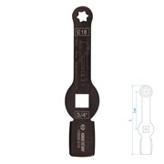 Ключ для тормозных суппортов грузовых автомобилей E18, 3/4", ударный KING TONY 10B0B-E18 TONY