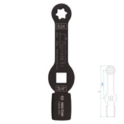 Ключ для тормозных суппортов грузовых автомобилей E24, 3/4", ударный KING TONY 10B0B-E24 TONY