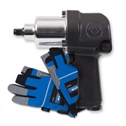 Гайковерт пневматический ударный 1/2", 881 Нм, в комплекте перчатки антивибрационные KING TONY P33411-050E TONY