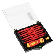 Отвертка со сменными насадками Сибртех диэлектрическая 9 предметов 12938