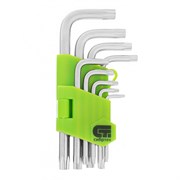 Набор ключей имбусовых Tamper-Torx , 9 шт: ТT10-ТT50.45x, закаленные, короткие, никель Сибртех 12321