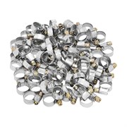 Хомуты металлические, Стандартное болтовое крепление 12-20 мм, 100 штук в упаковке, ширина 9 мм Сибртех 47557