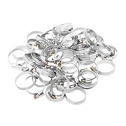 Хомуты металлические, Стандартное болтовое крепление 25-40 мм, 50 штук в упаковке, ширина 9 мм Сибртех 47560