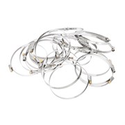 Хомуты нержавеющая сталь, Стандартное болтовое крепление 100-120 мм, 25 штук в упаковке, ширина 9 мм Сибртех 47589