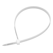 Хомуты, 400 х 8 мм, пластиковые, белые, 50 шт Сибртех 45582