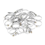 Хомуты металлические, Стандартное болтовое крепление 32-50 мм, 50 штук в упаковке, ширина 9 мм Сибртех 47561