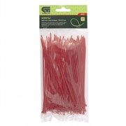 Хомуты, 150 x 2.5 мм, пластиковые, красные, 100 шт Сибртех 45501