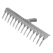 Грабли, нержавеющая сталь, 340 мм, 14 витых зубьев, без черенка, Сибртех 61759