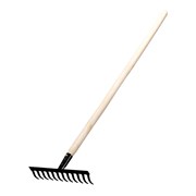 Грабли стальные, 300х1300 мм, 12 прямых зубьев, деревянный черенок, Сибртех 61741