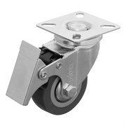 Колесо поворотное с тормозом D 50 мм, крепление  платформенное Сибртех 68719