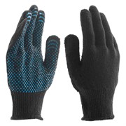 Перчатки хлопкоэфирные плюшевые, ПВХ "Точка", 7 кл, 55 гр Сибртех 67769