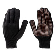 Перчатки трикотажные, акрил, ПВХ гель, "Протектор", черны, оверлок Сибртех 68661