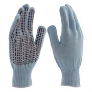 Перчатки трикотажные, акрил, ПВХ гель, "Протектор", цвет зенит, оверлок Сибртех 68666