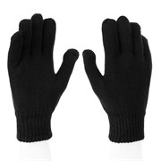 Перчатки трикотажные, акрил, двойные, черный, двойная манжета Сибртех 68681
