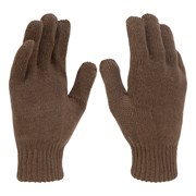 Перчатки трикотажные, акрил, двойные, коричневый, двойная манжета Сибртех 68683