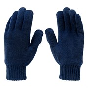 Перчатки трикотажные, акрил, двойные, синий, двойная манжета Сибртех 68685