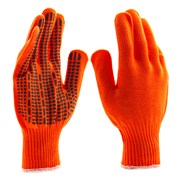 Перчатки трикотажные, акрил, ПВХ гель, "Протектор", оранжевый, оверлок Сибртех 68669