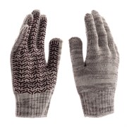 Перчатки трикотажные усиленные, гелевое ПВХ-покрытие, 7 класс, бело-серый меланж Сибртех 68182