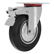 Колесо поворотное с тормозом D 125 мм, крепление  платформенное Сибртех 68722