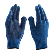 Перчатки трикотажные усиленные, гелевое ПВХ-покрытие, 7 класс, синие Сибртех 68183