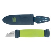 Нож монтажника с чехлом (заточка справа) обрезиненная рукоятка, 154 мм, лезвие 31 мм Сибртех 79013